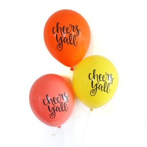 Cheers Y'all (Citrus) - Hand Lettered Balloons