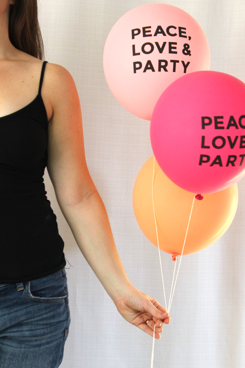 PEACE LOVE & PARTY Balloons (Set of 3)