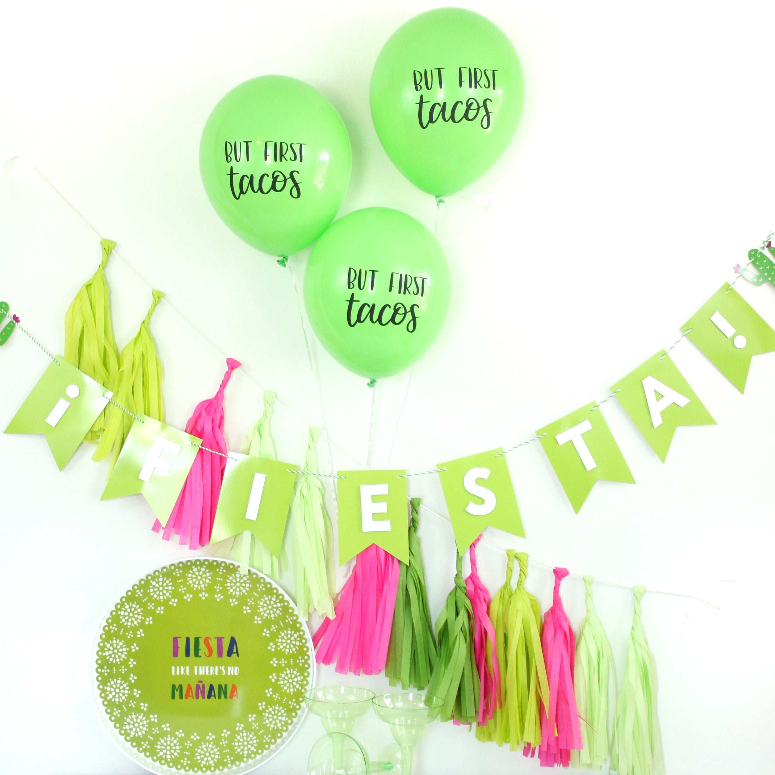 But First Tacos Balloons (Set of 3)
